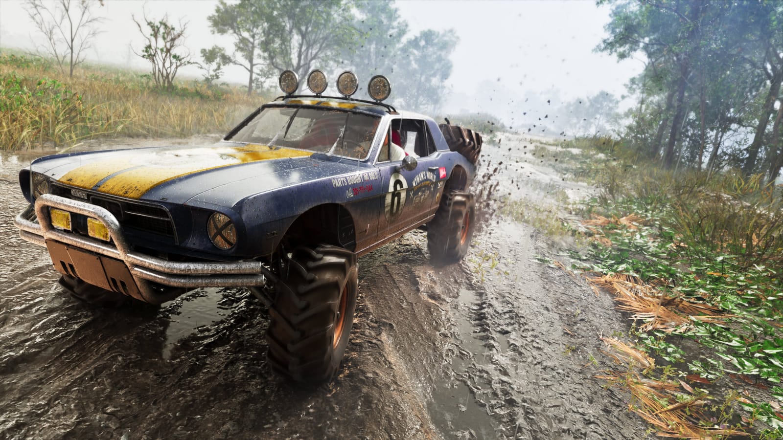 خودروی 67 Vapid Dominator Buggy در مسیر خاکی در تصویر رسمی GTA VI
